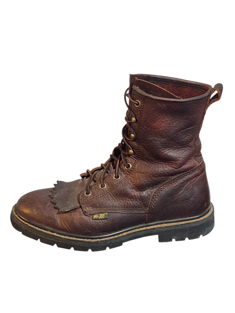 Ad Tec Packer Boots Mens Size 10 Brown Ankle Kiltie Model 1180 Lace Up Leather